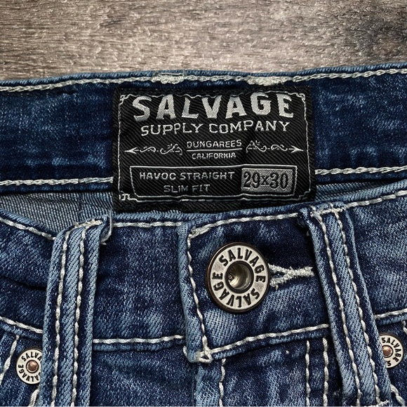 Salvage ripped jeans women’s size 29x30 Havoc straight slim fit - Picture 5 of 10